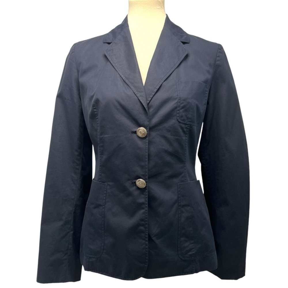 Celine Authentic Designer Navy Blue Cotton 2 Button Blazer Jacket Women’s EU 40 - Picture 10 of 13